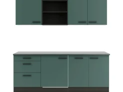Optifit Verona405 Küchenzeile 210 cm ohne E-Geräte Steingrün