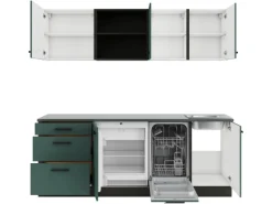 Optifit Verona405 Küchenzeile 210 cm ohne E-Geräte Steingrün