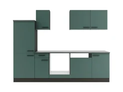 Clearance Optifit Verona405 Küchenzeile 270 cm ohne E-Geräte Steingrün