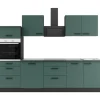 Outlet Optifit Verona405 Küchenzeile 270 cm ohne E-Geräte Steingrün
