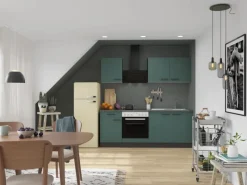 Optifit Küchenschränke<Verona405 Küchenzeile 210 cm ohne E-Geräte Steingrün