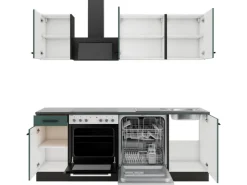 Optifit Verona405 Küchenzeile 210 cm ohne E-Geräte Steingrün< Einbauküchen