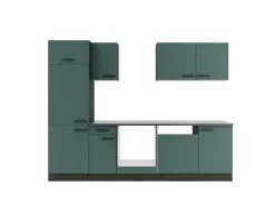 Discount Optifit Verona405 Küchenzeile 270 cm ohne E-Geräte Steingrün