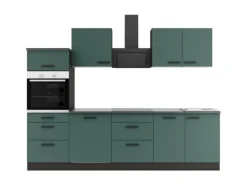 Best Optifit Verona405 Küchenzeile 270 cm Steingrün