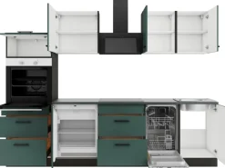 Best Optifit Verona405 Küchenzeile 270 cm Steingrün