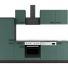 Optifit Verona405 Küchenzeile 270 cm Steingrün< Herde|Kühlschränke