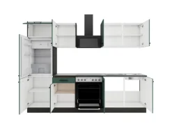 Optifit Einbauküchen<Verona405 Küchenzeile 270 cm ohne E-Geräte Steingrün