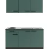 Optifit Kochfelder|Miniküchen<Verona405 Miniküche 150 cm Steingrün