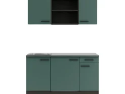 Optifit Verona405 Miniküche 150 cm Steingrün< Miniküchen|Kühlschränke