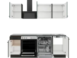 Best Optifit Verona405/Madrid420 Küchenzeile 210 cm Steingrün / Anthrazit