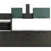 Optifit Winkelküchen<Verona405/Madrid420 Küchenzeile 270 cm Steingrün / Anthrazit