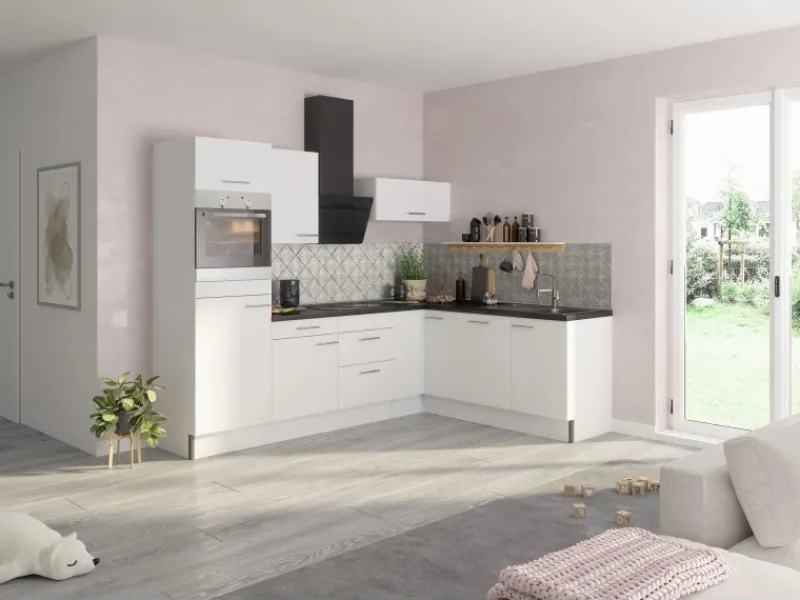 Optifit Winkelküche Optikoncept Rurik ohne E-Geräte 270 cm Weiß< Winkelküchen|Kühlschränke