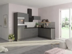 Optifit Winkelküchen|Besteckkästen<Winkelküche Optikoncept Mats ohne E-Geräte 270 cm Basaltgrau