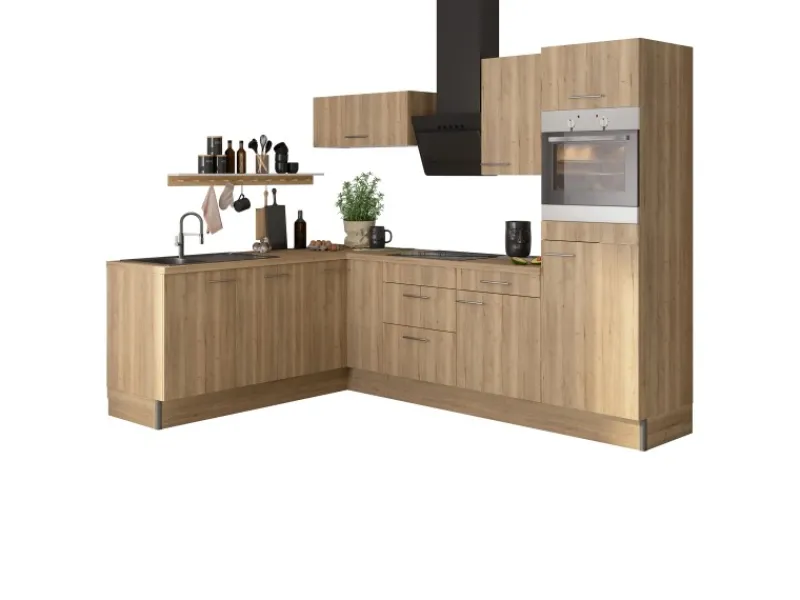 Best Optifit Winkelküche Optikoncept Erik 270 cm Wildeiche Nachb.