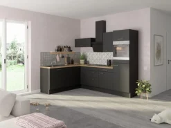 Optifit Winkelküche Optikoncept Ingvar ohne E-Geräte 270 cm Anthrazit< Winkelküchen|Kühlschränke