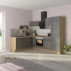 Optifit Kochfelder|Kühlschränke<Winkelküche Optikoncept Linus 270 cm Anthrazit-Wildeiche Nachb.