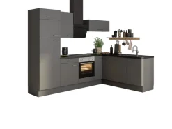 New Optifit Winkelküche Optikoncept Mats ohne E-Geräte 270 cm Basaltgrau