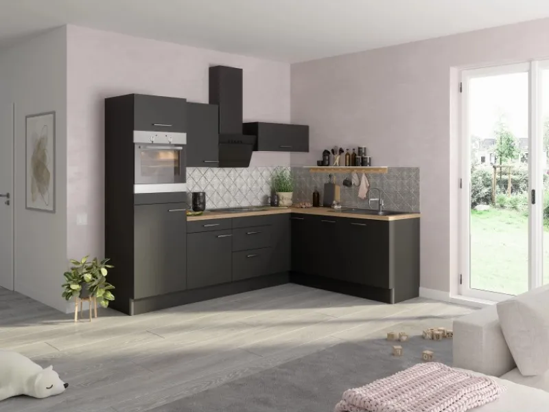 Optifit Winkelküchen|Einbauküchen<Winkelküche Optikoncept Ingvar 270 cm Anthrazit