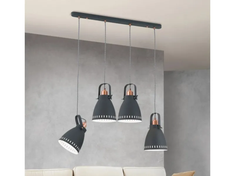 Orion Leuchten Kücheninseln<Hängeleuchte Theke 72 cm x 17 cm Schwarz 4 x E27