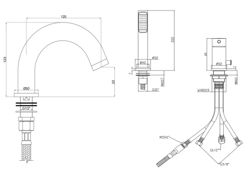 Ottofond Badewannen-Set Pino 155 cm Rechts inkl. Ablaufgarnitur und Armatur< Einhebelmischer