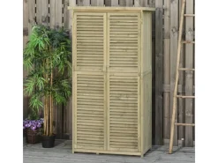 Best Outsunny Gartenschrank mit Asphaltdach 4 Fächer 87 x 46,5 x 160 cm