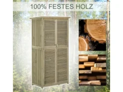 Best Outsunny Gartenschrank mit Asphaltdach 4 Fächer 87 x 46,5 x 160 cm