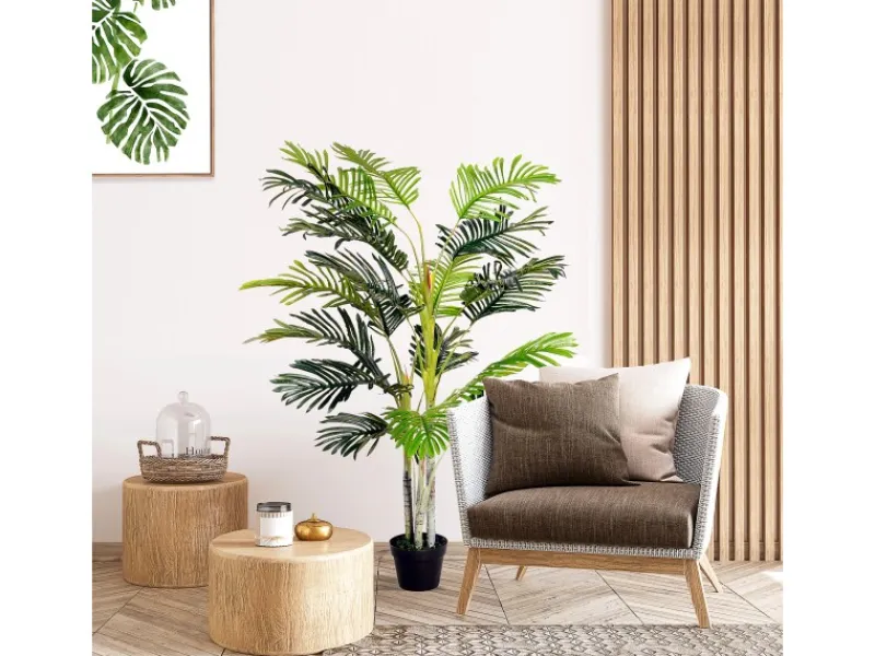 Outlet Outsunny Künstliche Palme 150cm mit Pflanztopf