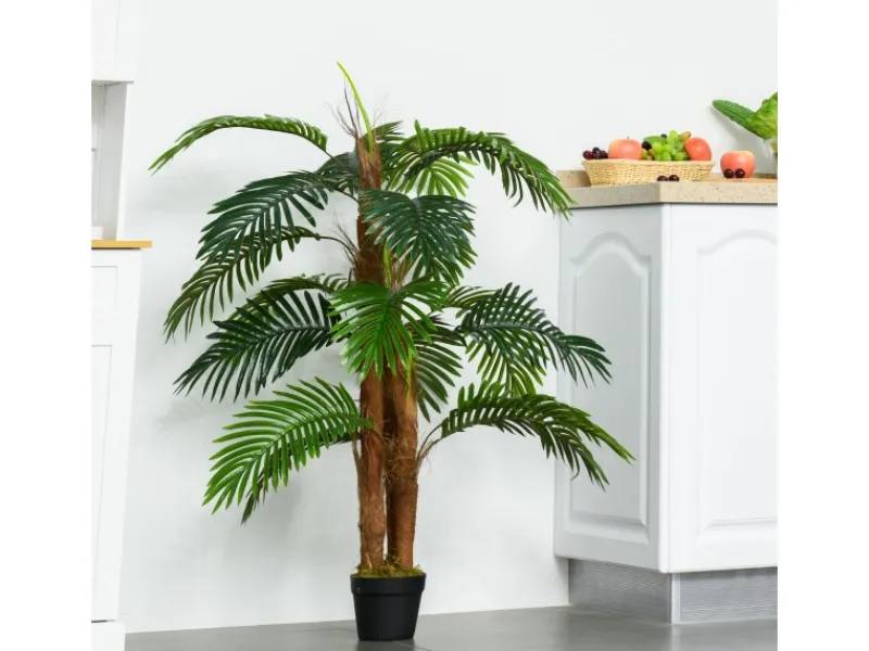 Outsunny Künstliche Pflanzen 120 cm mit Kunststofftopf< Töpfe