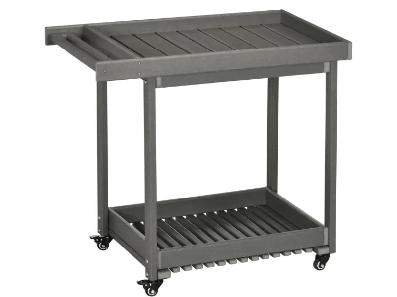 Outsunny Servierwagen<Outdoor Servierwagen HDPE Grau 87L x 50B x 80H cm