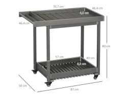 Outsunny Servierwagen<Outdoor Servierwagen HDPE Grau 87L x 50B x 80H cm