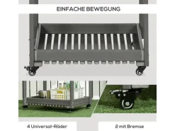 Outsunny Servierwagen<Outdoor Servierwagen HDPE Grau 87L x 50B x 80H cm