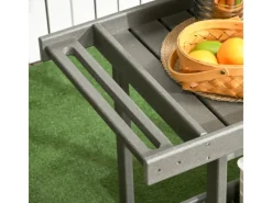 Outsunny Servierwagen<Outdoor Servierwagen HDPE Grau 87L x 50B x 80H cm