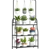 Outsunny Töpfe< Pflanzenständer Metall Schwarz 75L x 25B x 137H cm