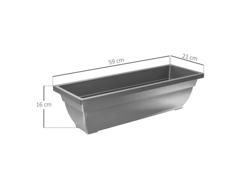 Outsunny Pflanztöpfe Kunststoff 5er Set Blumentopf aus Kunststoff Grau< Töpfe