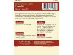 Pabst Keimkraft Eissalat Groß & Fest Great Lakes 118 Saatgut< Kühlschränke