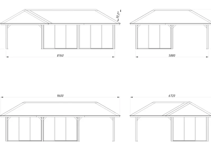 Palmako Herde|Kühlschränke<Pavillon Bianca Set221 Slide 876 cm x 588 cm FSC®