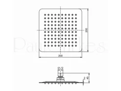 PaulGurkes Einhebelmischer<Aufputz Regendusche Duschsystem eckig 20cm