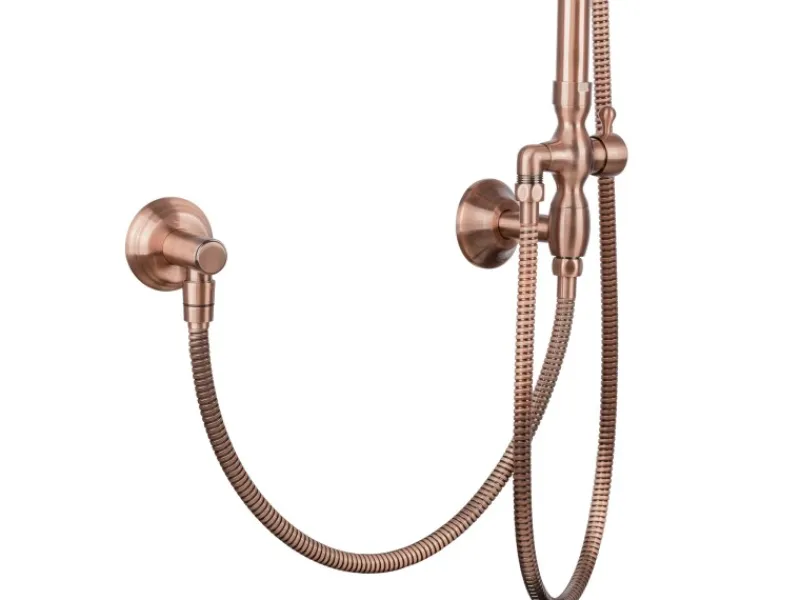 PaulGurkes Dusch-Set mit Unterputz-Armatur Kupfer Nostalgie Retro Duschsystem< Einhebelmischer
