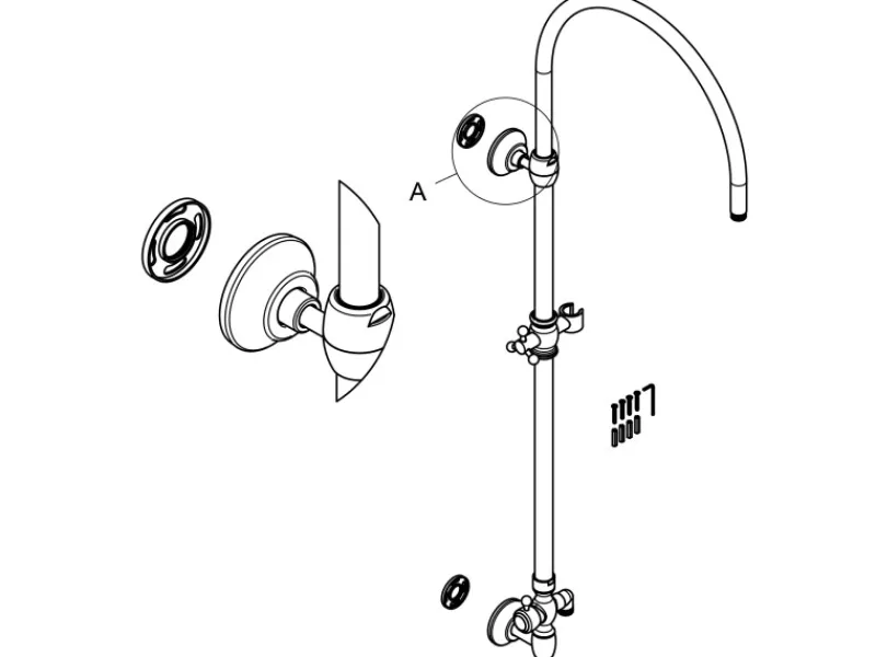 PaulGurkes Dusch-Set mit Unterputz-Armatur Kupfer Nostalgie Retro Duschsystem< Einhebelmischer
