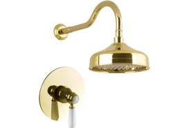 Sale PaulGurkes Duschset Unterputz Gold Regendusche Nostalgie Retro Luxus Dusche