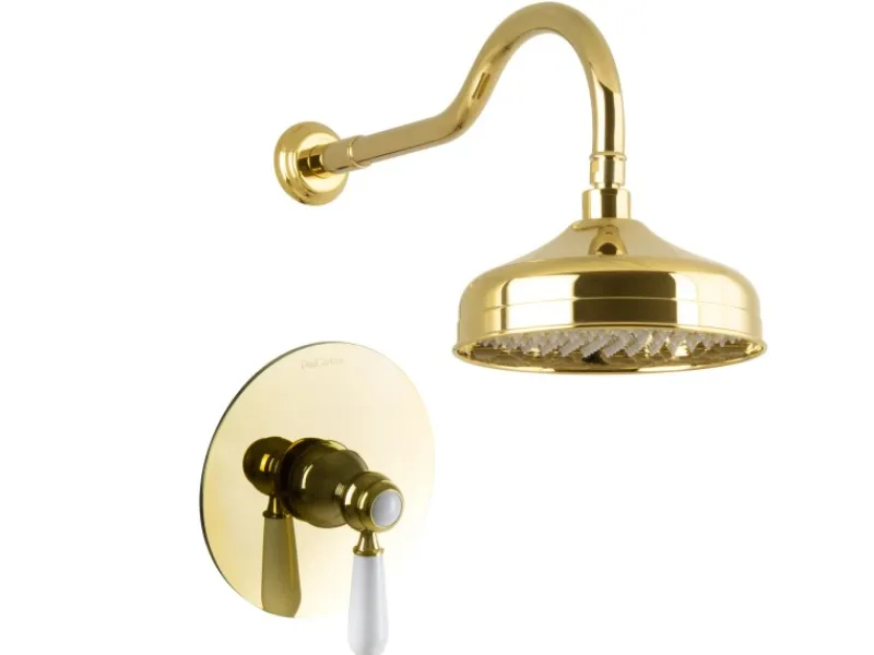 Sale PaulGurkes Duschset Unterputz Gold Regendusche Nostalgie Retro Luxus Dusche