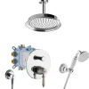 PaulGurkes Einhebelmischer<Duschsystem Nostalgie Retro Regendusche Dusch Set Komplett mit Box Deckeneinbau