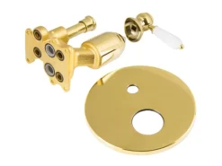Discount PaulGurkes Duschsystem Unterputz Gold Einhandmischer Nostalgie Retro Landhausstil Dusch-Set 25cm