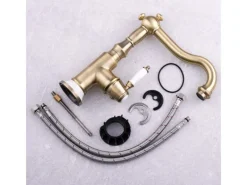 PaulGurkes Nostalgie Wasserhahn Messing Waschtischarmatur Küchenarmatur< Einhebelmischer