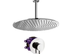 PaulGurkes Einhebelmischer<Regendusche Einhandmischer Unterputz Duscharmatur Box Rund Chrom