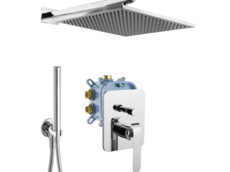 PaulGurkes Einhebelmischer<Regendusche Set Komplett 30cm Regenbrause Einhandmischer Unterputz