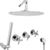 PaulGurkes Tropendusche Duschsystem unterputz 30cm Brausekopf Messing Duschset< Einhebelmischer