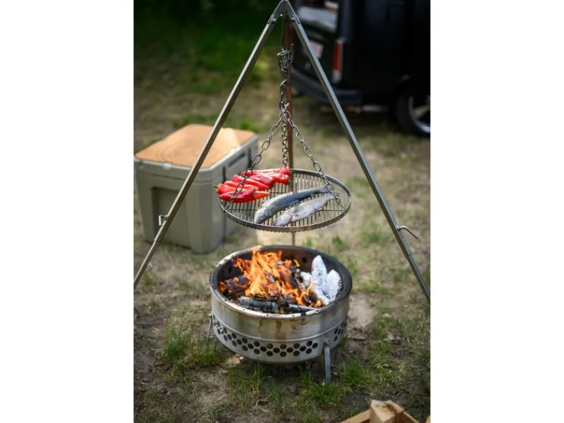 New Petromax Dreibein-Set mit Kette & Haken D1 Stahl Aufstellhöhe 88 cm - 144 cm