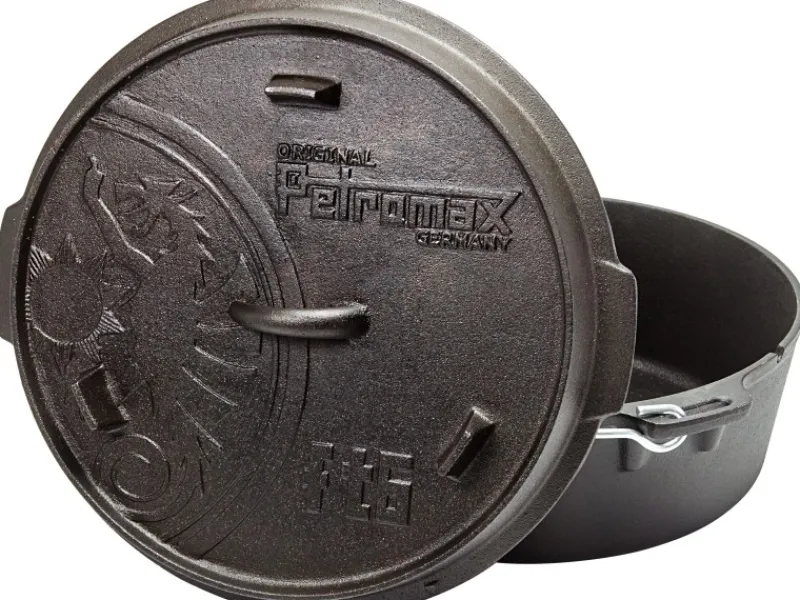 Discount Petromax Dutch Oven FT6-T Schwarz mit planem Boden 5,5 l
