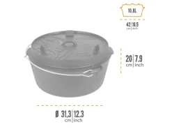 Petromax Töpfe<Dutch Oven FT12-T Schwarz mit planem Boden ca. 11,4 l